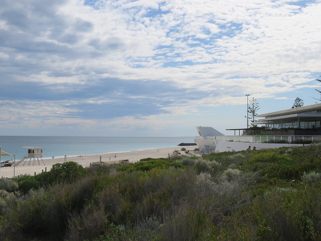 Beachfront buildings, dunes and the sea in the City Beach and Floreat Beach precinct.