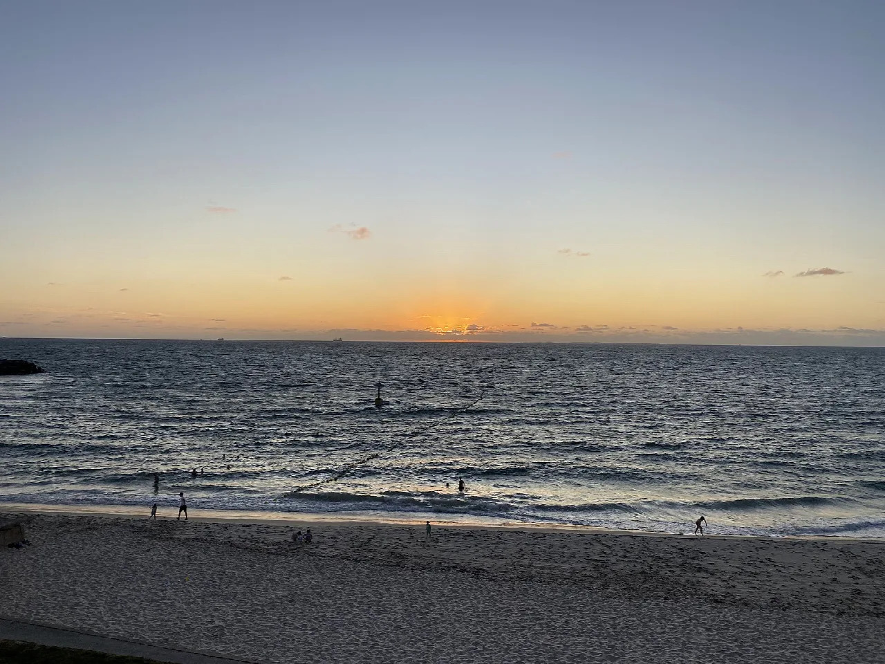 Sunset over Cottesloe Beach and the Indian Ocean in Perth.