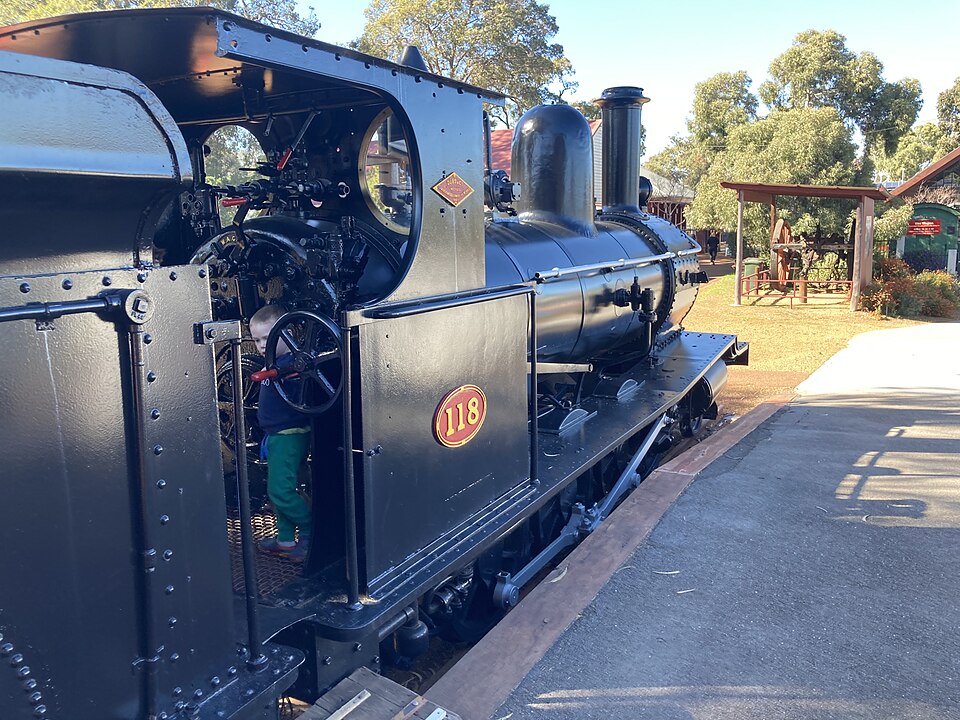 Historic G 118 locomotive displayed at Kalamunda History Village.